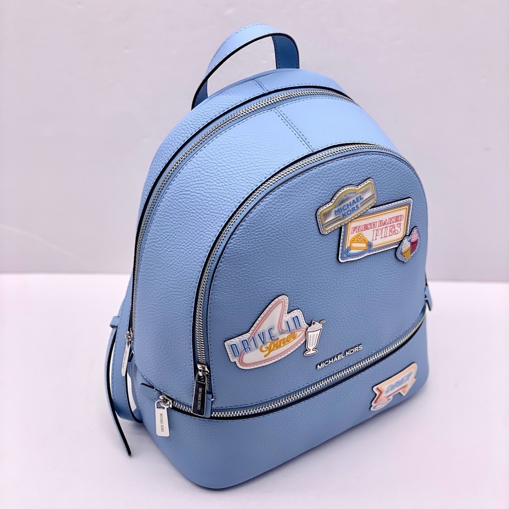 Michael Kors Blue Backpack with Patches - Picture 14 of 15